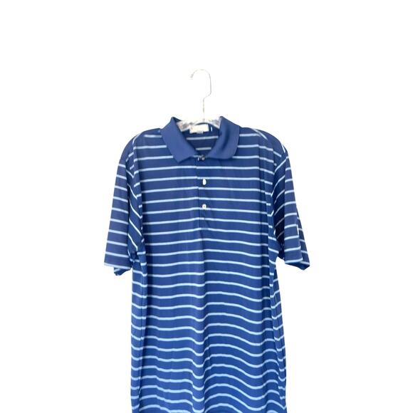Peter Millar Summer Comfort Blue Striped Golf Short Sleeve Polo Shirt Large - Picture 3 of 13